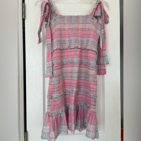 LoveShackFancy Belle Smocked Ruffle Mini Dress - Picture 4 of 6